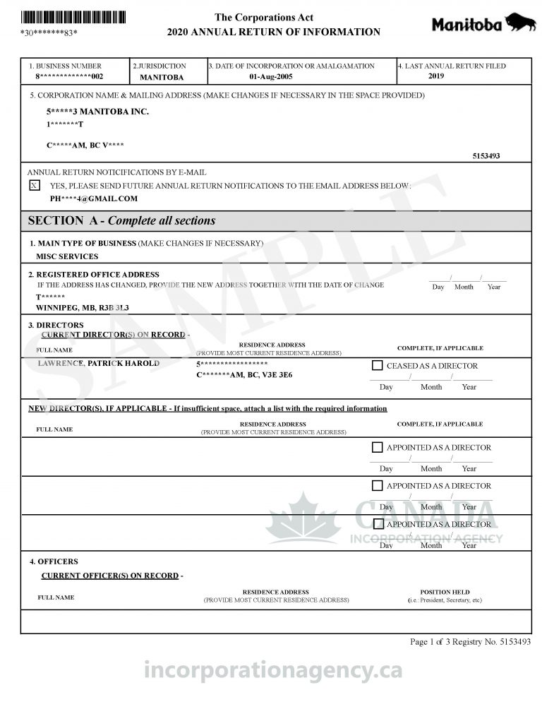 File Annual Return Online | Canada Incorporation Agency
