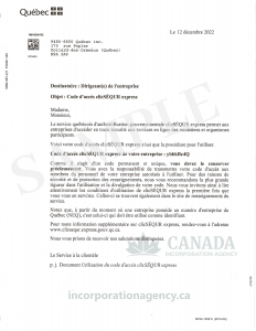 Quebec Code Logo Company Key | Canada Incorporation Agency
