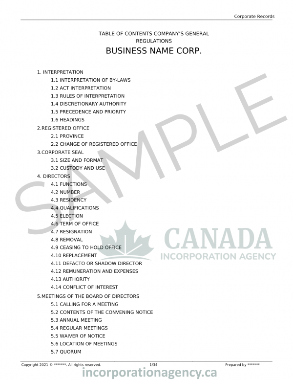 samples for Annual Return