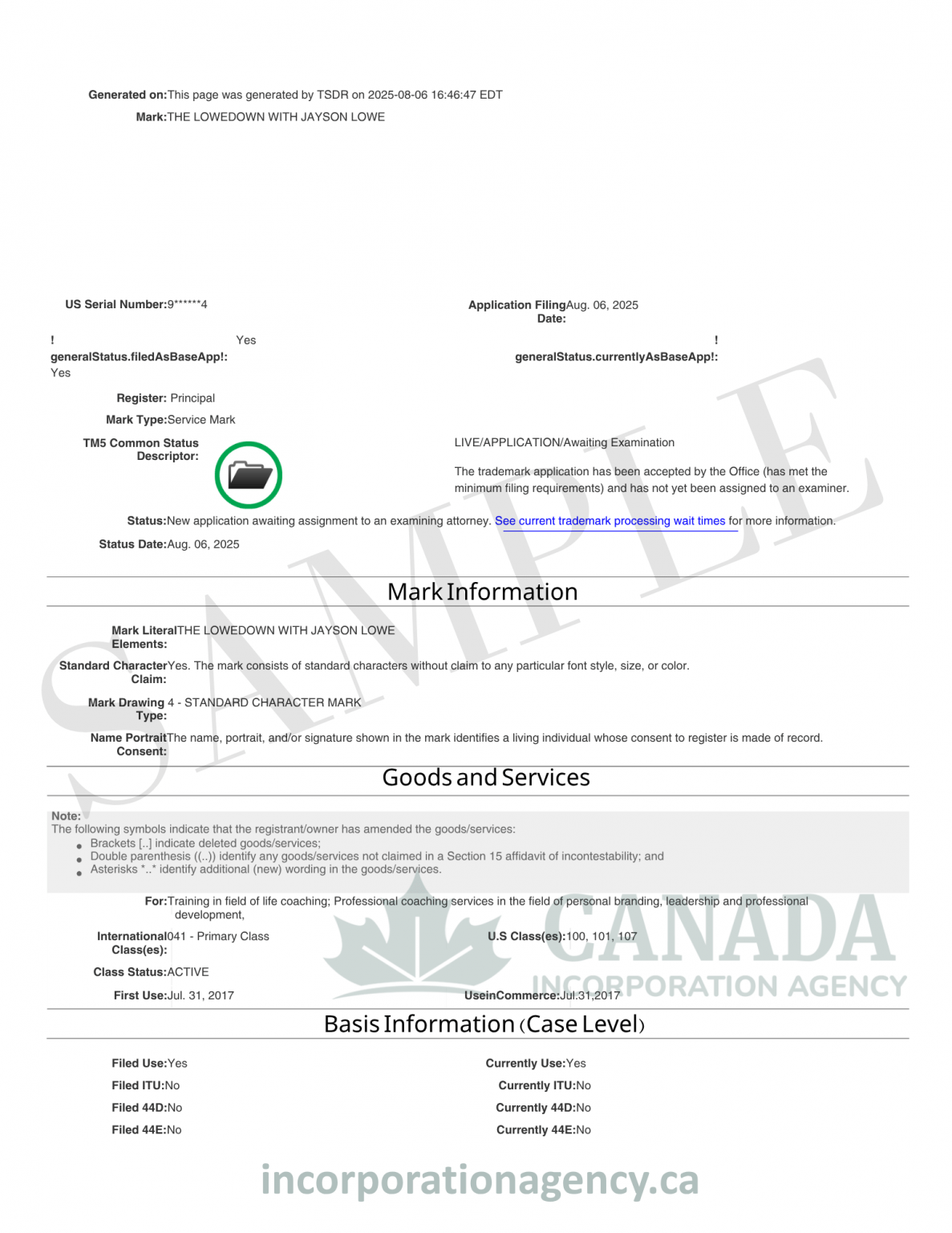 Curated visual reference: Fresh Look at Canada Trademark Search