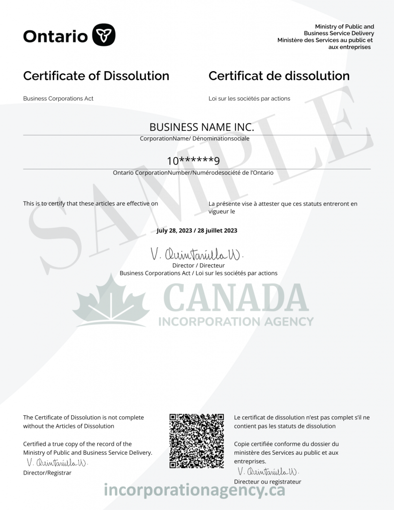 Dissolve a business
